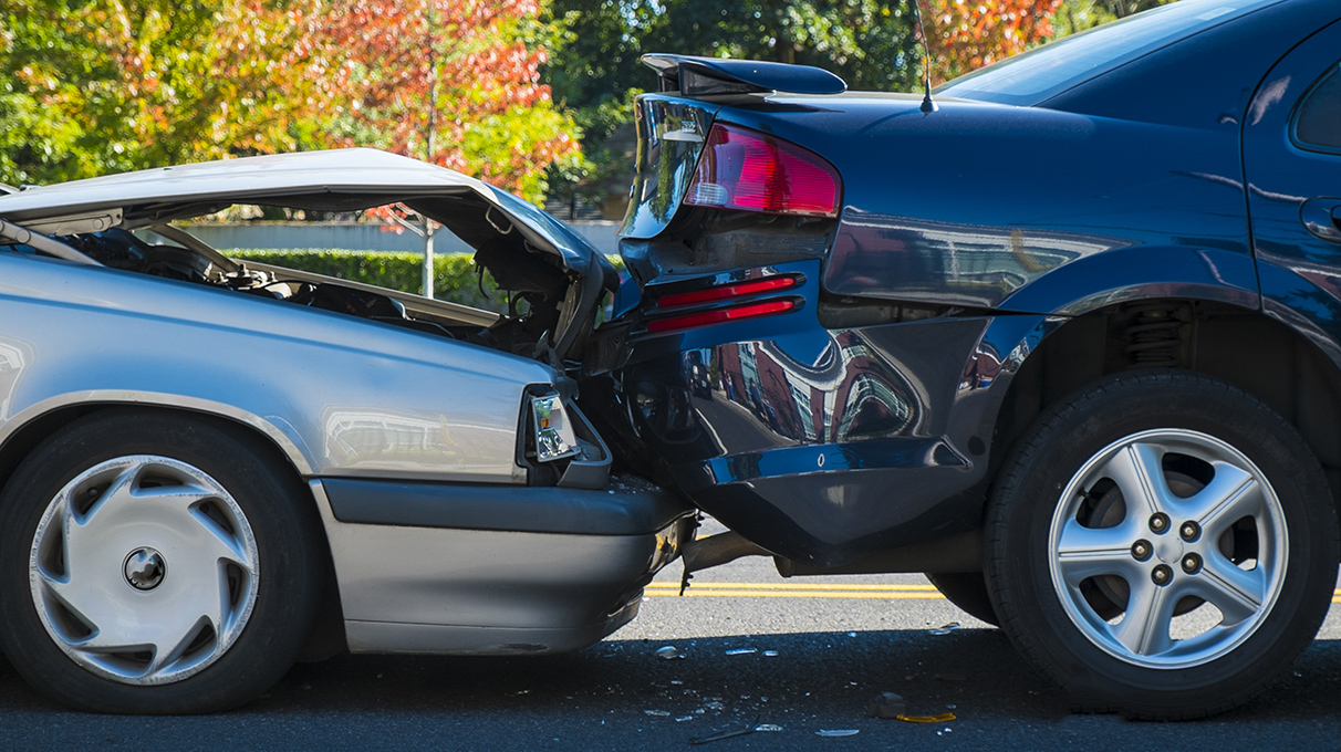 Automotive accident resulting in following to closely