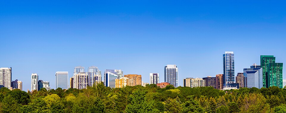 North York skyline viewed from York Cemetery.
