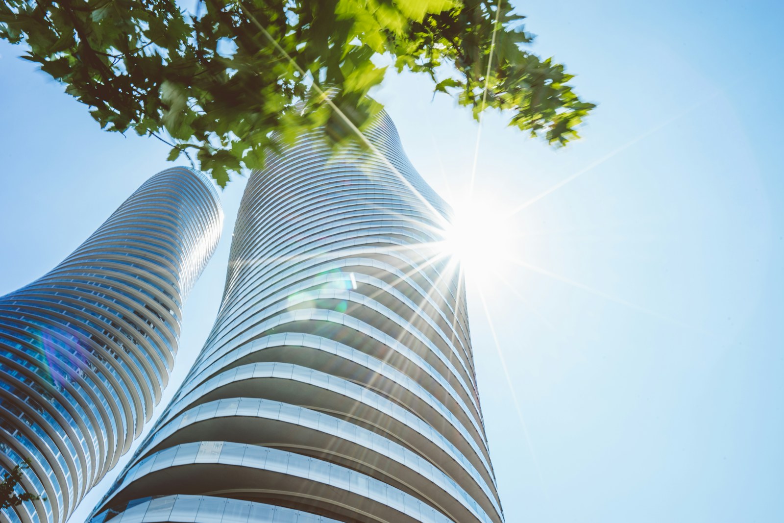 The curved Absolute towers in Mississauga.
